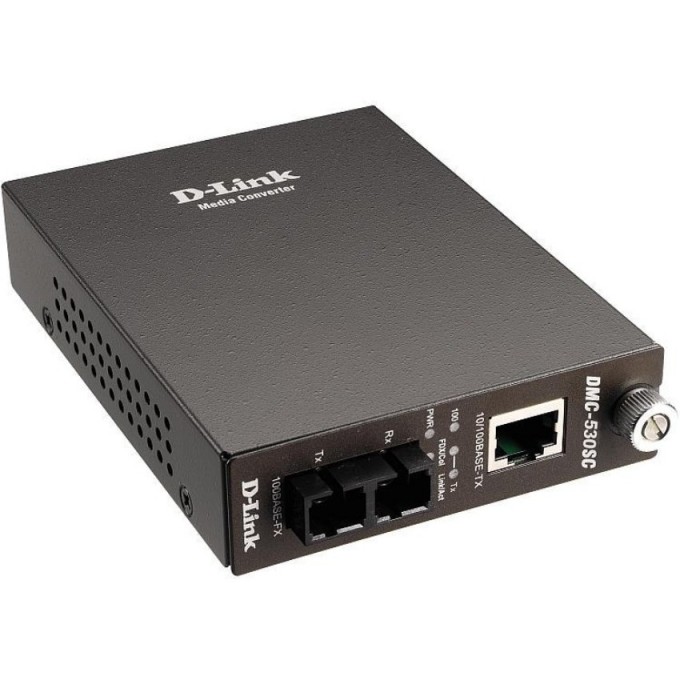 Медиаконвертер D-LINK DMC-530SC с 1 портом 10/100Base-TX и 1 портом 100Base-FX с разъемом SC для одномодового оптического кабеля (до 30 км) DMC-530SC/D7A