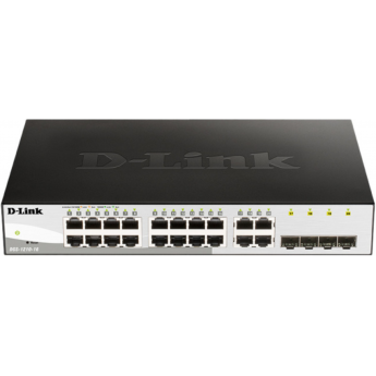 Настраиваемый L2 коммутатор D-LINK DGS-1210-16/G2A с 16 портами 10/100/1000Base-T и 4 комбо-портами 100/1000Base-T/SFP