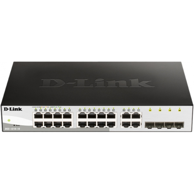 Настраиваемый L2 коммутатор D-LINK с 16 портами 10/100/1000Base-T и 4 комбо-портами 100/1000Base-T/SFP DGS-1210-16/G2A